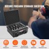 Hard Pistol Cases with Pre-cut Lining, Waterproof & Dustproof Hard Gun Case for 6 Pistol, 19.3×17.1×8.3 in Lockable Pistol Case, Black