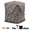 Hunting Blind, 2-3 Person Thermal Ground Blinds with Tri-Leg Chair and Carrying Bag, Portable Camouflage Tent