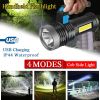 Rechargeable LED Flashlight USB Searchlight Spotlight Portable Super Bright Handheld Flashlight