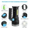 Rechargeable LED Flashlight USB Searchlight Spotlight Portable Super Bright Handheld Flashlight