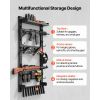 Gun Rack Wall Mount, Heavy Duty Steel, Indoor Rifle Shotgun Rack with Magazine Holder, MOLLE Panel, Gun Accessories Display Storage Holder