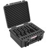 Hard Pistol Cases with Pre-cut Lining, Waterproof & Dustproof Hard Gun Case for 6 Pistol, 19.3×17.1×8.3 in Lockable Pistol Case, Black