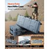 Hard Rifle Case, Lockable Rifle Case with Pre-cut Foams, 42 in Movable Gun Storage with Wheels, IP67 Waterproof & Dustproof Pistol Storage for Rifle