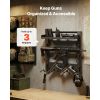 Gun Rack Wall Mount, Heavy Duty Steel, Indoor Rifle Shotgun Rack with J-Hooks, Additional Tray Storage, Gun Accessories Display Storage Holder