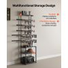 Gun Rack, Floor Standing, Indoor Rifle Shotgun Rack Stand with Storage Shelf, for Wall Mount Gun Display Stand, Holds up to 5 Rifles, Heavy Duty Steel