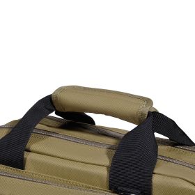 Range Bag for 2 Pistols, Tactical Gun Bag with 2 Built-in Removable Pistol Bags & 6 Detachable Magazines, Gun Range Bag for Outdoor Hunting Shooting (product color: Brown, Item Size: 33 x 20 x 23 cm)