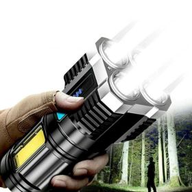 Portable Rechargeable LED Flashlight for Camping & Hiking (Type: Style C, Shell Color: Black)
