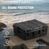 Weatherproof Hard Case, Heavy Duty Protective Dry Box Case with Pre-cut Foam, and Retractable Pull Handles for Travel, Hunting, Military, Tactical