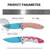 Lightweight Flipper EDC Knife, Donut Sprinkle Design, 3.35in Sharp Blade, 117g - Ideal for Daily Carry