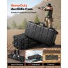 Hard Rifle Case, Lockable Rifle Case with 4 Layers Pre-cut Foams, 36 in Gun Storage with Wheels