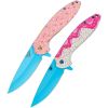 Lightweight Flipper EDC Knife, Donut Sprinkle Design, 3.35in Sharp Blade, 117g - Ideal for Daily Carry